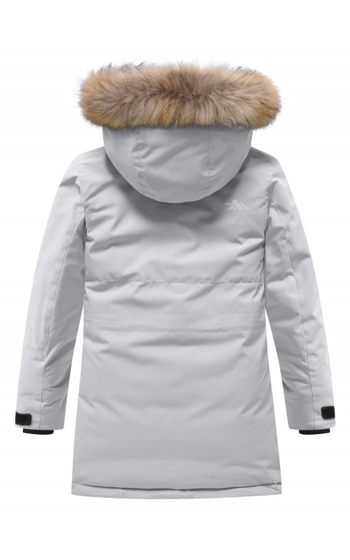 Детская зимняя парка для девочки, розовая с капюшоном, утеплённая.