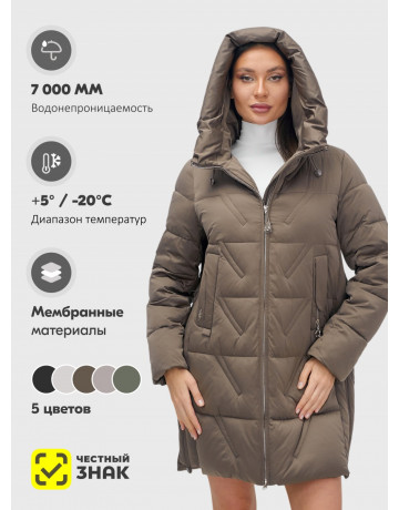 Тёплый женский пуховик с капюшоном для зимы
