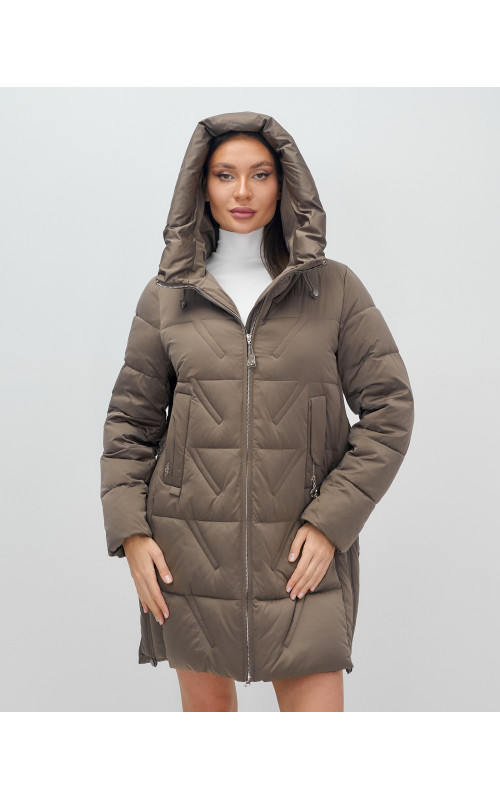 Тёплый женский пуховик с капюшоном для зимы