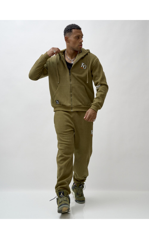 Мужской утеплённый спортивный костюм с начёсом.