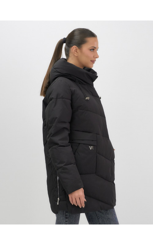 Женская утеплённая куртка с капюшоном для осени и зимы, свободный покрой.