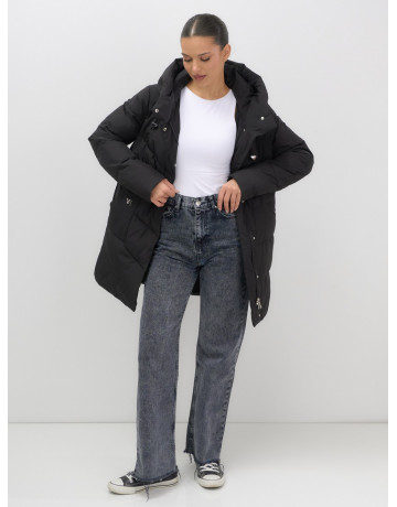 Женская утеплённая куртка с капюшоном для осени и зимы, свободный покрой.