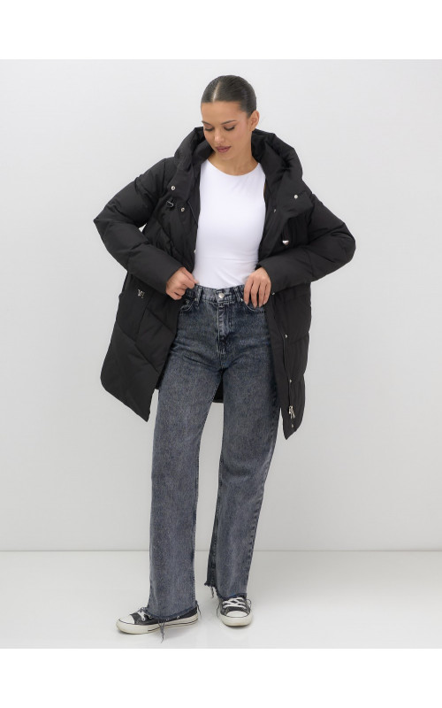 Женская утеплённая куртка с капюшоном для осени и зимы, свободный покрой.