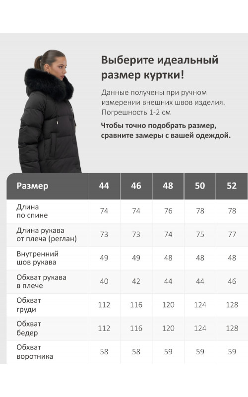 Пуховик с мехом песца, зима 2025, свободный крой