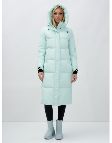 Длинный зимний пуховик для женщин с капюшоном.
