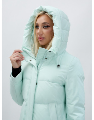 Длинный зимний пуховик для женщин с капюшоном.