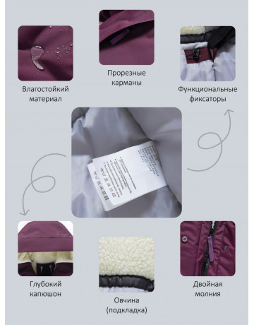 Женская зимняя парка с капюшоном для активного образа жизни.