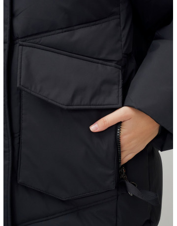 Женский длинный пуховик с капюшоном «Летучая мышь»