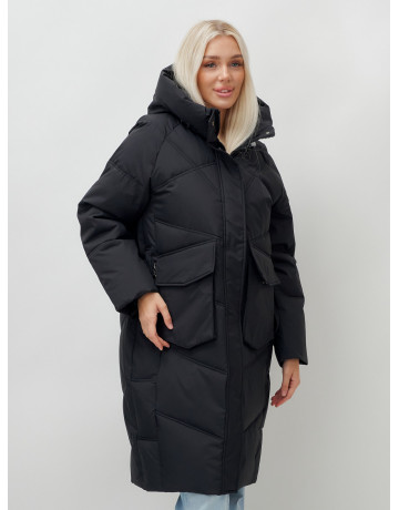 Женский длинный пуховик с капюшоном «Летучая мышь»