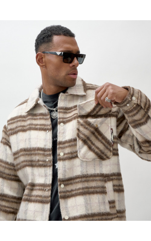 Ворсистая шерстяная рубашка для активного образа жизни