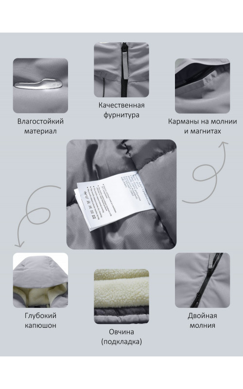 Зимняя мужская парка с капюшоном для активного отдыха