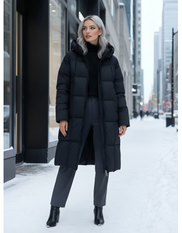 Длинный зимний пуховик для женщин