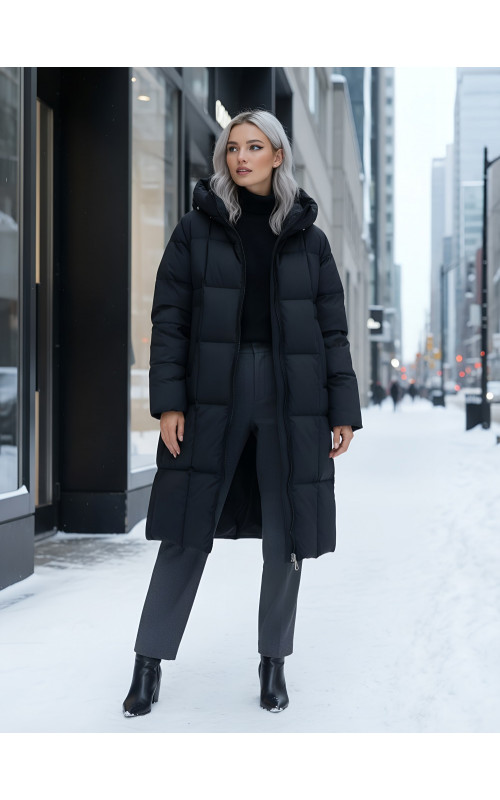 Длинный зимний пуховик для женщин