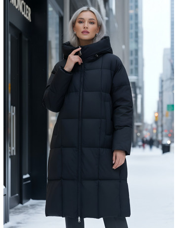 Длинный зимний пуховик для женщин