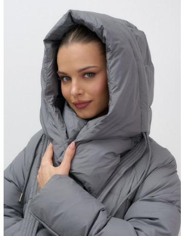 Длинный зимний пуховик для женщин с капюшоном