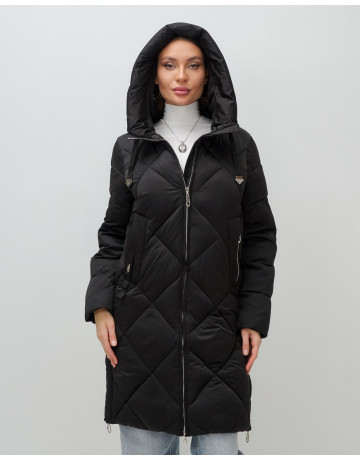 Длинный женский пуховик с капюшоном для зимы