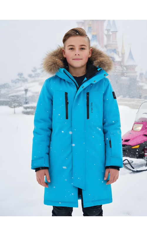 Зимняя парка с мехом енота для мальчика-подростка