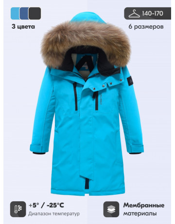 Зимняя парка с мехом енота для мальчика-подростка