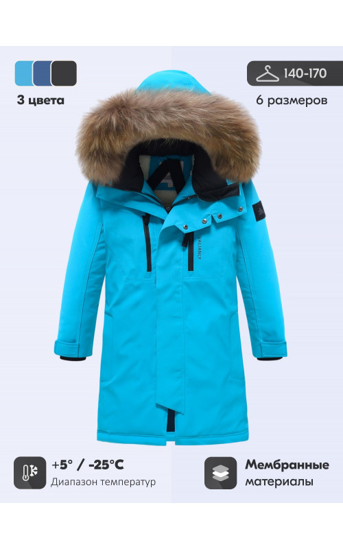 Зимняя парка с мехом енота для мальчика-подростка
