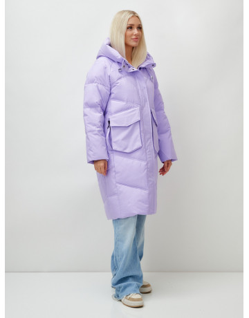 Длинный зимний пуховик с капюшоном «Летучая мышь» для женщин