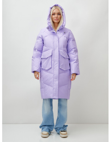 Длинный зимний пуховик с капюшоном «Летучая мышь» для женщин