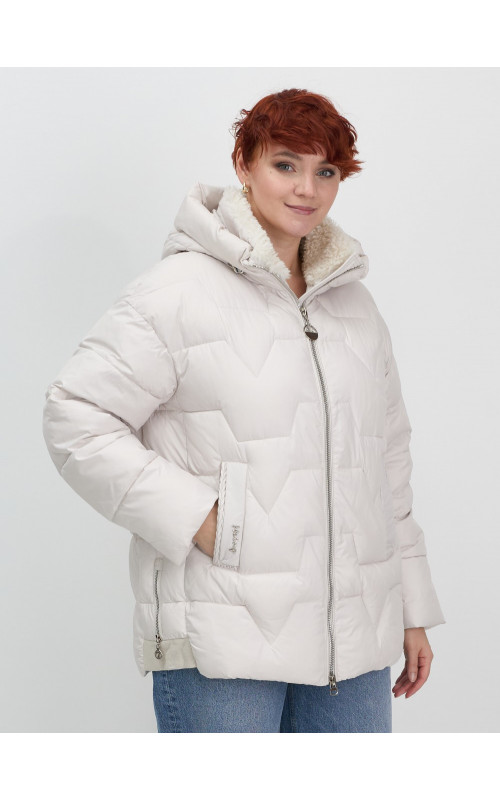 Зимний пуховик с искусственной овчиной для женщин: стиль и тепло