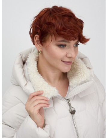 Зимний пуховик с искусственной овчиной для женщин: стиль и тепло