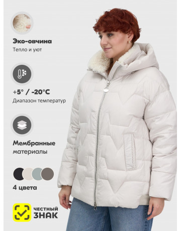 Зимний пуховик с искусственной овчиной для женщин: стиль и тепло