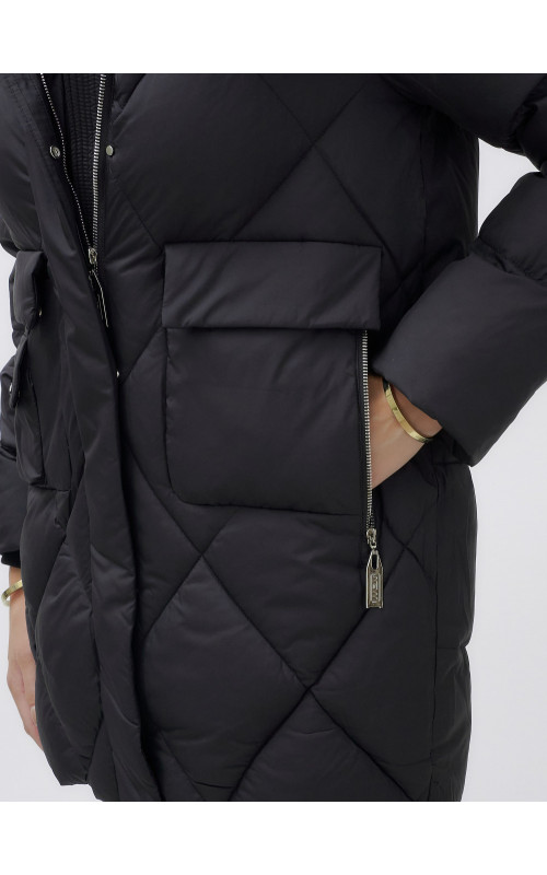 Женская зимняя куртка премиум-класса с мехом енота.