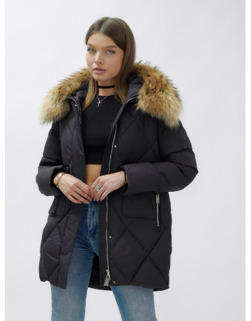 Женская зимняя куртка премиум-класса с мехом енота.