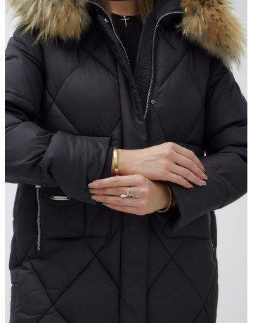 Женская зимняя куртка премиум-класса с мехом енота.