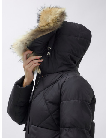 Женская зимняя куртка премиум-класса с мехом енота.