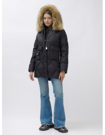 Женская зимняя куртка премиум-класса с мехом енота.