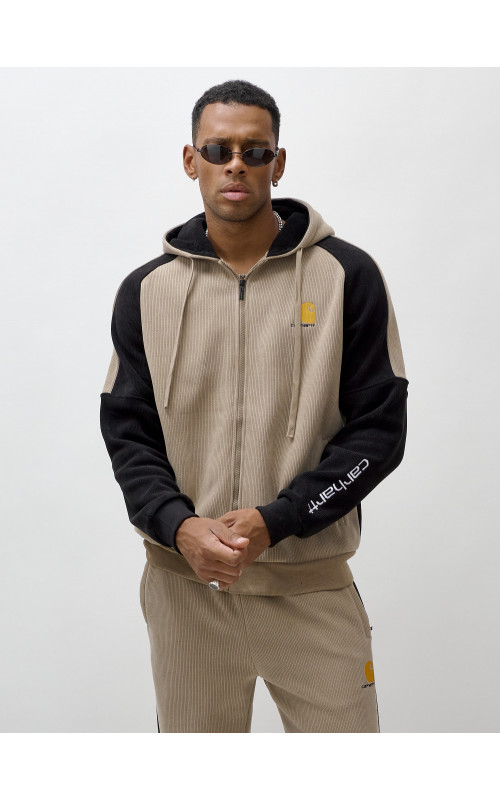 Мужской утеплённый спортивный костюм с начёсом для осени