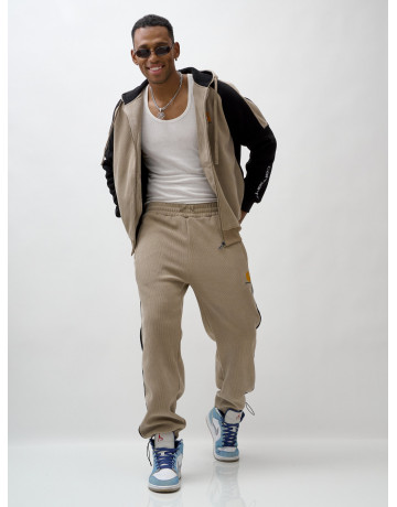 Мужской утеплённый спортивный костюм с начёсом для осени