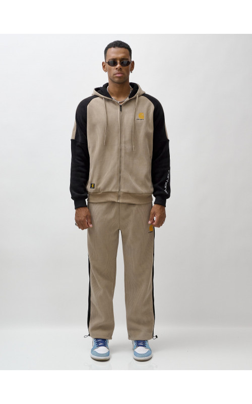 Мужской утеплённый спортивный костюм с начёсом для осени