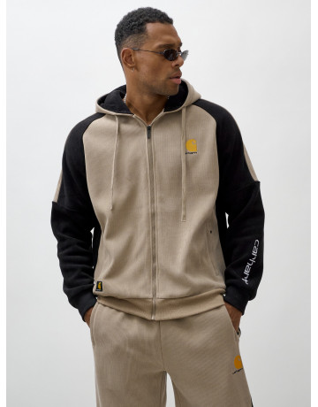 Мужской утеплённый спортивный костюм с начёсом для осени